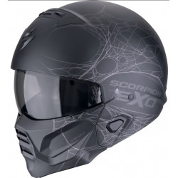 Каска SCORPION EXO-COMBAT II SPIDERWEB Matt Black-Silver