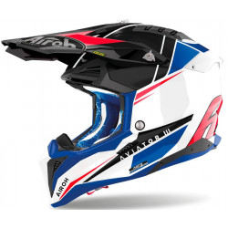 Мотокрос каска AIROH AVIATOR 3 Push Blue Red Gloss