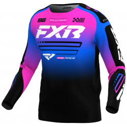 Детска мотокрос блуза FXR CLUTCH MX25 BLACK/BLUE/PINK