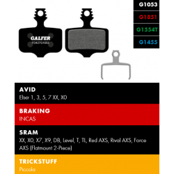 Вело спирачни накландки GALFER BIKE FD427G1455 ROAD Brake Pad