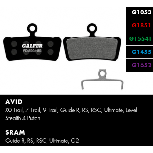 Вело спирачни накландки GALFER BIKE FD459G1053 PERFORMANCE Brake Pad Вело спирачни накландки GALFER BIKE FD459G1053 PERFORMANCE Brake Pad