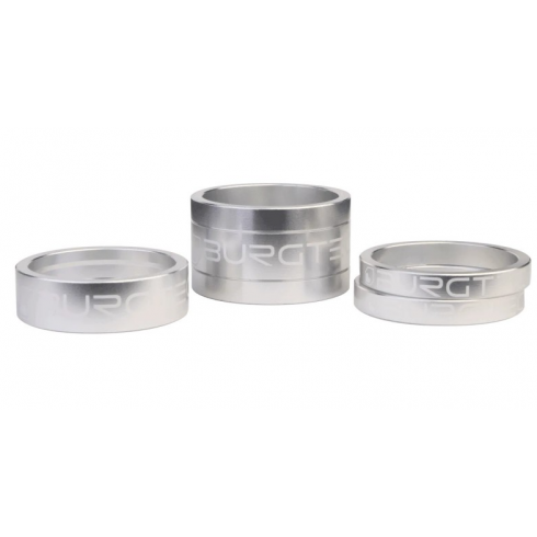 Вело спейсъри за кормило BURGTEC Stem Spacers Rhodium Silver Вело спейсъри за кормило BURGTEC Stem Spacers Rhodium Silver