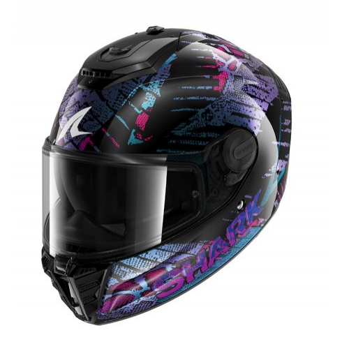 Каска SHARK SPARTAN RS CARBON REPTAIA BLACK/BLUE/PURPLE