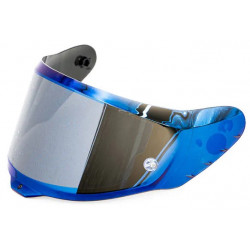 Син иридиев визьор за каска AIROH GP800 BLUE Mirrored
