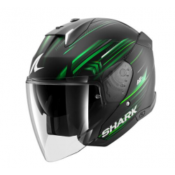 Каска за скутер SHARK SKWAL i3 JET LIGHT-BLUR MAT BLACK/GREEN