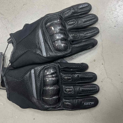 Кожени ръкавици SECA SUMMER SHORT II BLACK - ДЕФЕКТ