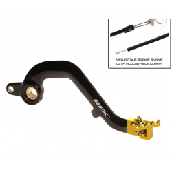 Заден лост за спирачка RFX Pro FT Rear Brake Lever (Black/Yellow) - Suzuki RM250 01-08 Заден лост за спирачка RFX Pro FT Rear Brake Lever (Black/Yellow) - Suzuki RM250 01-08