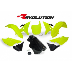 Комплект пластмаси RACETECH Revolution Plastic Kit + Gas Tank (Neon Yellow/Black) Yamaha YZ125/250 02-19