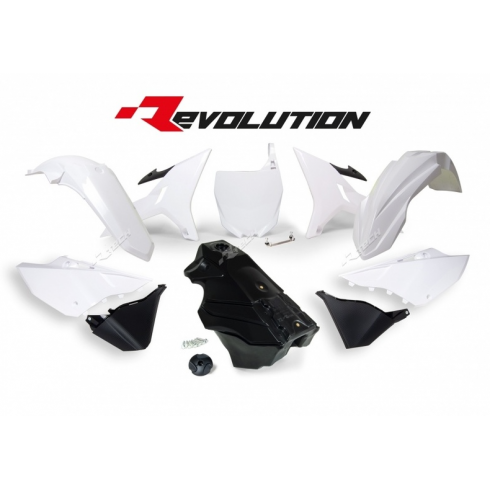 Комплект пластмаси RACETECH Revolution Plastic Kit + Gas Tank (Black/White) Yamaha YZ125/250 02-19 Комплект пластмаси RACETECH Revolution Plastic Kit + Gas Tank (Black/White) Yamaha YZ125/250 02-19