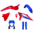 Комплект пластмаси RACETECH Plastic Kit 6 pcs Beta RR 23-24 (OEM/Blue/Red)
