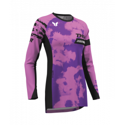 Дамско мотокрос джърси THOR LAUNCHMODE BLEACH BLACK/ORCHID