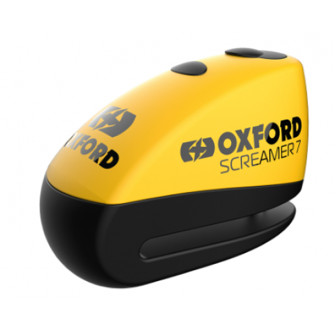 Заключване за диск OXFORD Screamer 7 - Ø7 мм, жълто/черно Заключване за диск OXFORD Screamer 7 - Ø7 мм, жълто/черно