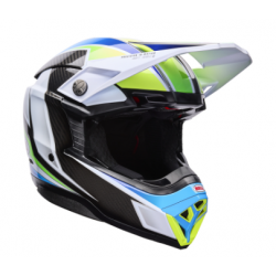 Мотокрос каска BELL Moto-Spherical - Grid White/Blue