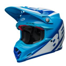 Мотокрос каска BELL Moto-9S Flex - Rail Gloss Blue/White