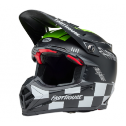 Мотокрос каска BELL Moto-9S Flex - Fasthouse Smoke Bomb Matte Gloss Black/HiViz Yellow