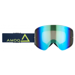 Мотокрос очила AMOQ MX Goggles Vision Magnetic Navy-Gold - Gold Mirror