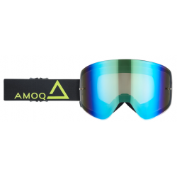 Мотокрос очила AMOQ MX Goggles Vision Magnetic Black-HiVis - Gold Mirror