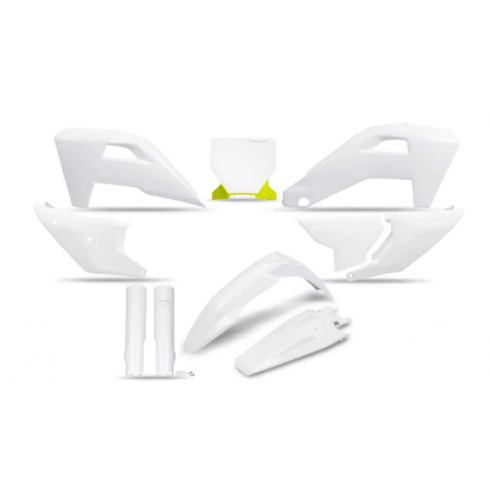 Комплект пластмаси UFO Husqvarna TC125-300, FC250-450, TX/FX 25-26 бял Комплект пластмаси UFO Husqvarna TC125-300, FC250-450, TX/FX 25-26 бял