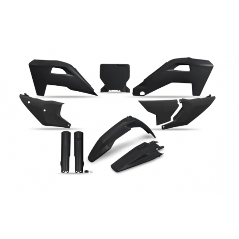 Комплект пластмаси UFO Husqvarna TC125-300, FC250-450, TX/FX 25-26 черен Комплект пластмаси UFO Husqvarna TC125-300, FC250-450, TX/FX 25-26 черен
