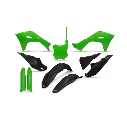 Комплект пластмаси UFO Kawasaki KX250F 25-26, KX450F 24-26 Зелен Комплект пластмаси UFO Kawasaki KX250F 25-26, KX450F 24-26 Зелен
