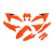 Комплект пластмаси UFO KTM EXC-F250-501 24-25, EXC150/250 24-25, EXC300 24-25 Оранжев Fluo Комплект пластмаси UFO KTM EXC-F250-501 24-25, EXC150/250 24-25, EXC300 24-25 Оранжев Fluo thumb