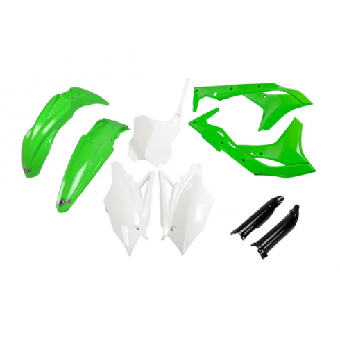 Комплект пластмаси UFO Kawasaki KX250F 18-20 ОЕМ Бял Комплект пластмаси UFO Kawasaki KX250F 18-20 ОЕМ Бял