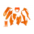 Комплект пластмаси UFO KTM EXC/EXC-F 17-19 Оранжев thumb