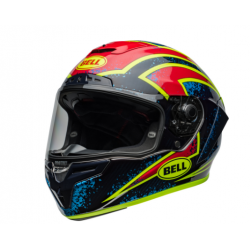 Мото каска BELL Race Star DLX Flex - Xenon Gloss Blue/Retina