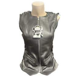 Дамски кожен елек ROCK BLACK