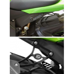 Стойка за генерация R&G RACING Rear Footrest Blanking Plate Kit Black Kawasaki ZX6R/RR