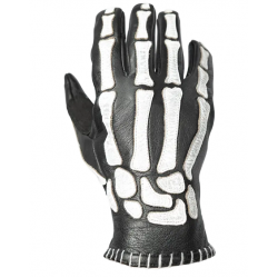Кожени ръкавици JOHN DOE SKELETOR LEATHER BLACK/WHITE