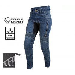 Дамски мото дънки TRILOBITE PARADO DOUBLELAYER SLIM FIT BLUE LEVEL 2