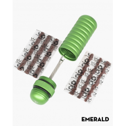 Вело комплект за лепенки на гуми Peaty's Holeshot Tubeless Puncture Plugger Kit Emerald