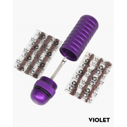 Вело комплект за лепенки на гуми Peaty's Holeshot Tubeless Puncture Plugger Kit Violet