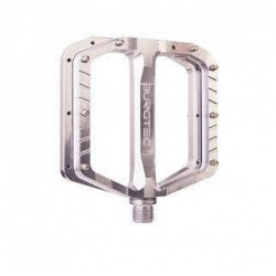Вело Педали BURGTEC Penthouse Flat MK5 Pedals Rhodium Silver Steel Вело Педали BURGTEC Penthouse Flat MK5 Pedals Rhodium Silver Steel