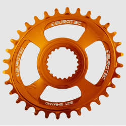 Вело Плоча BURGTEC Oval Thick Thin Chainring for Shimano Direct Mount - 32T - Iron Bro Orange