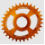 Вело Плоча BURGTEC Oval Thick Thin Chainring for Shimano Direct Mount - 32T - Iron Bro Orange thumb