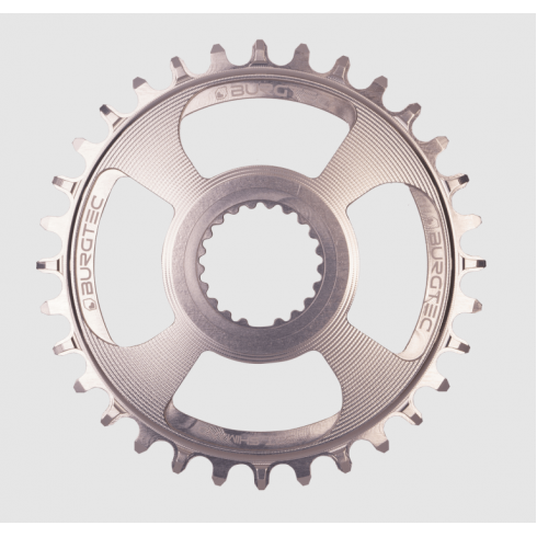 Вело Плоча BURGTEC Thick Thin Chainring for Shimano Direct Mount - 30T - Rhodium Silver Вело Плоча BURGTEC Thick Thin Chainring for Shimano Direct Mount - 30T - Rhodium Silver