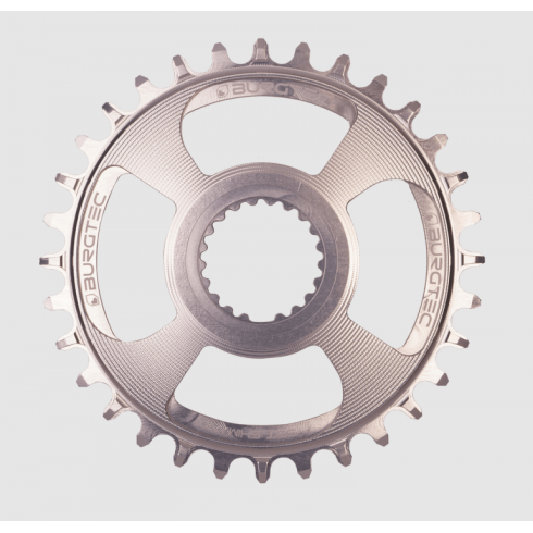 Вело Плоча BURGTEC Thick Thin Chainring for Shimano Direct Mount - 32T - Rhodium Silver Вело Плоча BURGTEC Thick Thin Chainring for Shimano Direct Mount - 32T - Rhodium Silver
