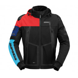 Текстилно мото яке SPIDI HOODIE WARRIOR H2OUT BLACK/RED/SKY BLUE Текстилно мото яке SPIDI HOODIE WARRIOR H2OUT BLACK/RED/SKY BLUE