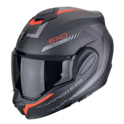 Модуларна каска SCORPION Exo-Tech Evo Carbon Cozy Matt Black-Red
