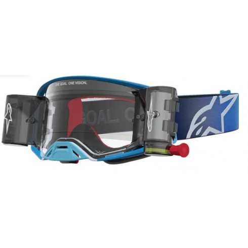 Мотокрос очила ALPINESTARS SUPERTECH FIRMA ROLL OFF BLU/SIL/CLR Мотокрос очила ALPINESTARS SUPERTECH FIRMA ROLL OFF BLU/SIL/CLR