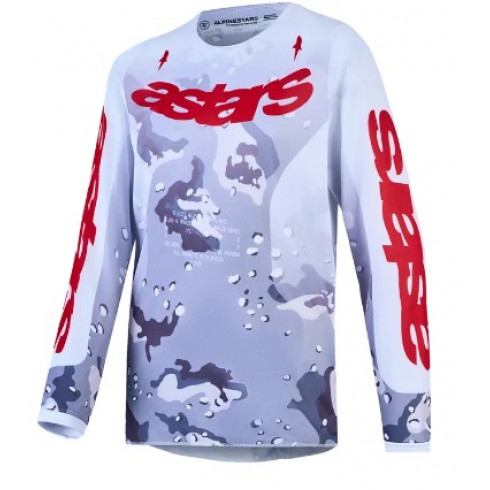 Детско мотокрос джърси Alpinestars FLUID LONE CAM/WHT/RD Детско мотокрос джърси Alpinestars FLUID LONE CAM/WHT/RD