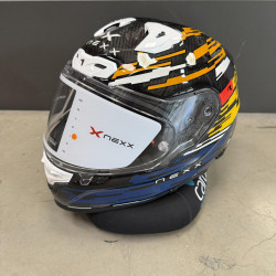 Каска NEXX X.R3R GLITCH RACER ORANGE BLUE - ДЕФЕКТ