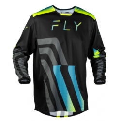 Мотокрос блуза FLY RACING Kinetic Volt Jersey - Black/Grey/Teal/Yellow