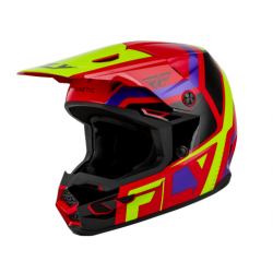 Детска мотокрос каска FLY RACING Kinetic Scrap Red/Hi-Vis/Purple/Black