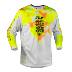 Мотокрос блуза FLY RACING Kinetic Blur- White/Hi-Vis/Orange