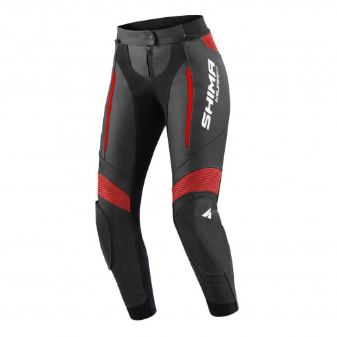 Дамски кожен панталон SHIMA MIURA 2.0 BLACK/RED