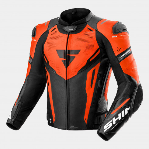Кожено мото яке SHIMA MISSION ST RED FLUO