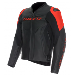 Кожено мото яке DAINESE RACING 5 BLACK/BLACK/RED-FLUO Кожено мото яке DAINESE RACING 5 BLACK/BLACK/RED-FLUO